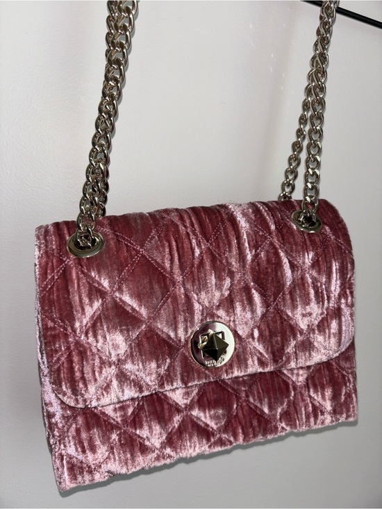 kate spade Handbags - Kate Spade Pink Velvet Quilted Chain Shoulder Crossbody Bag